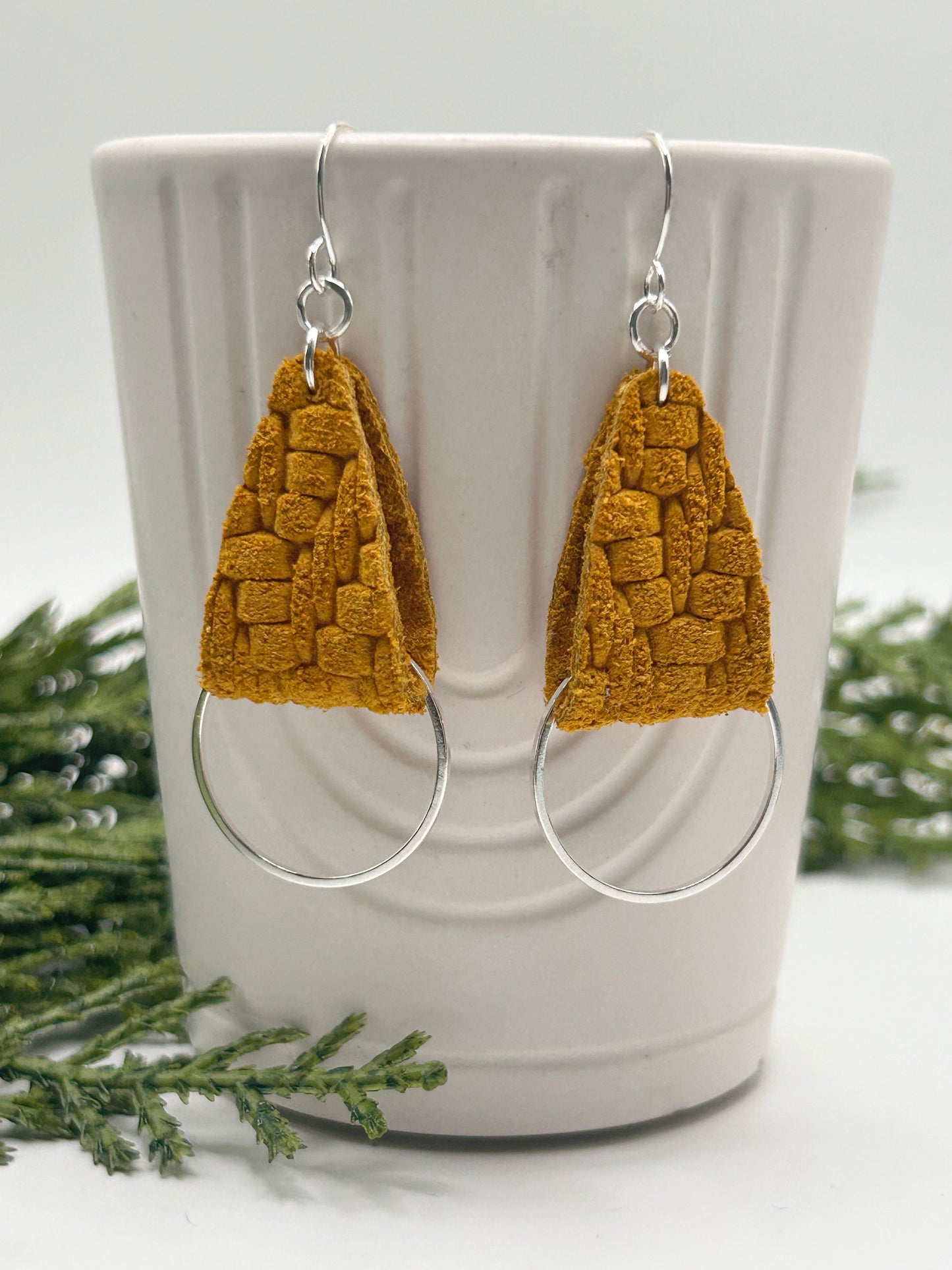 Gold Leather Hoop Wrap