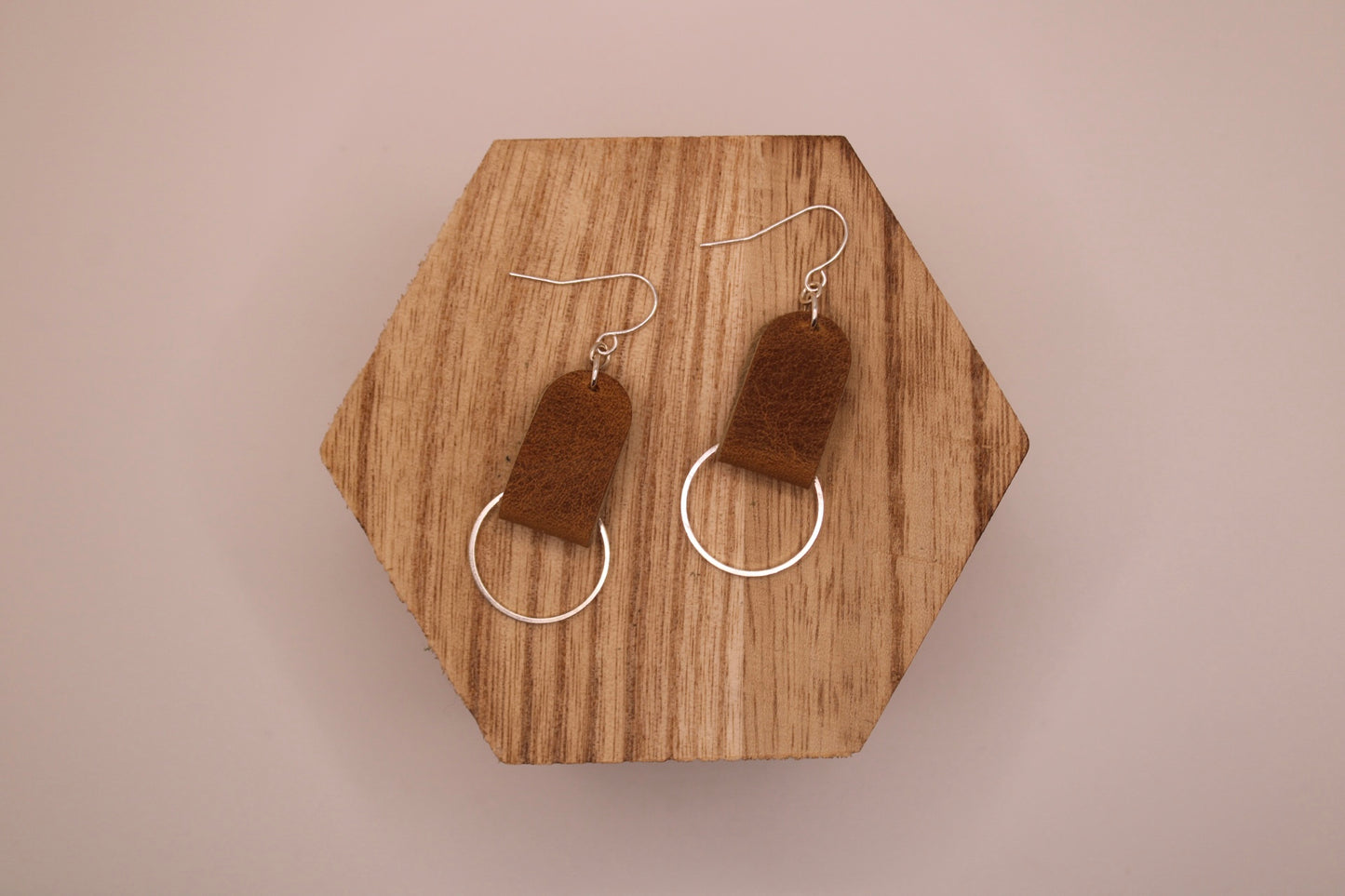 Natural Leather Oval Hoop Wrap