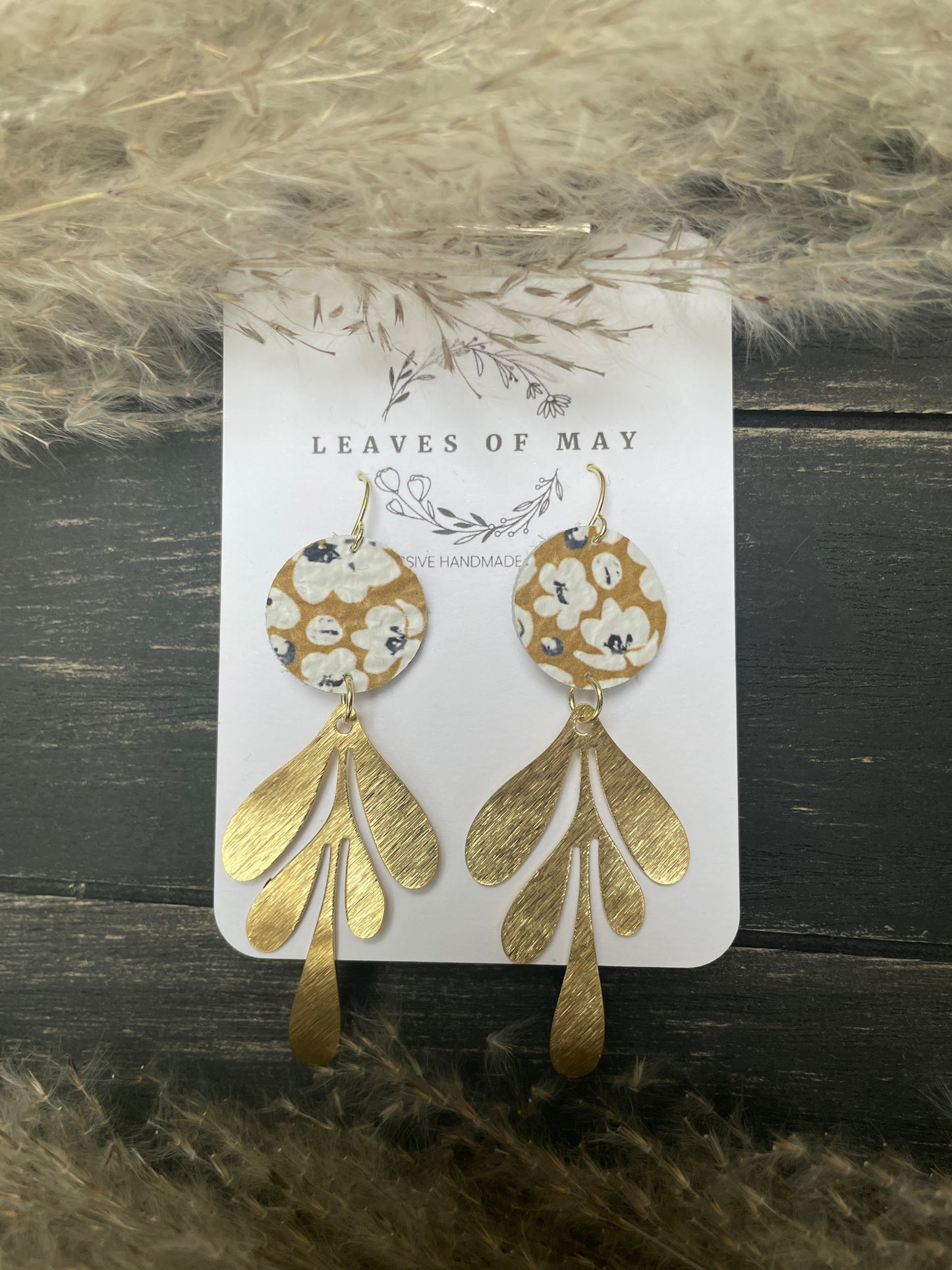 Floral Leather with Gold Leaves