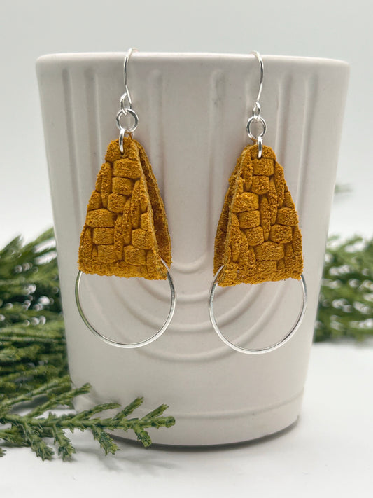 Gold Leather Hoop Wrap