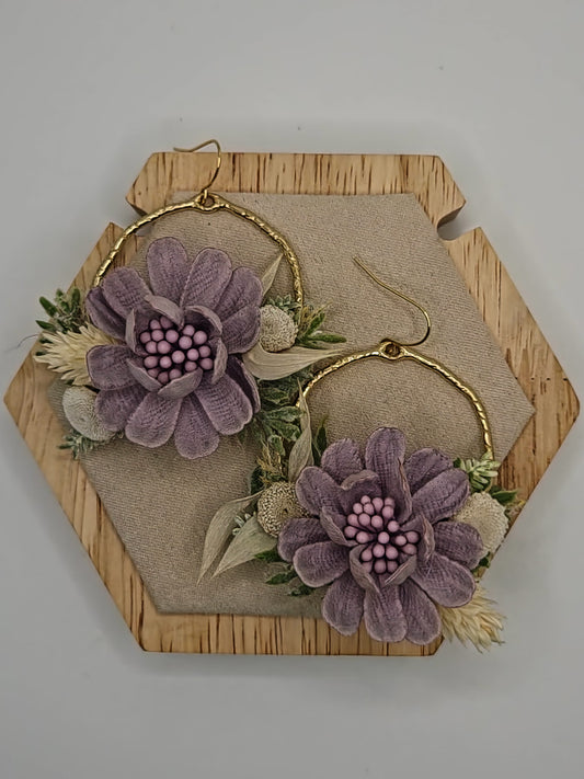 Lilac Purple Wildflower Earring