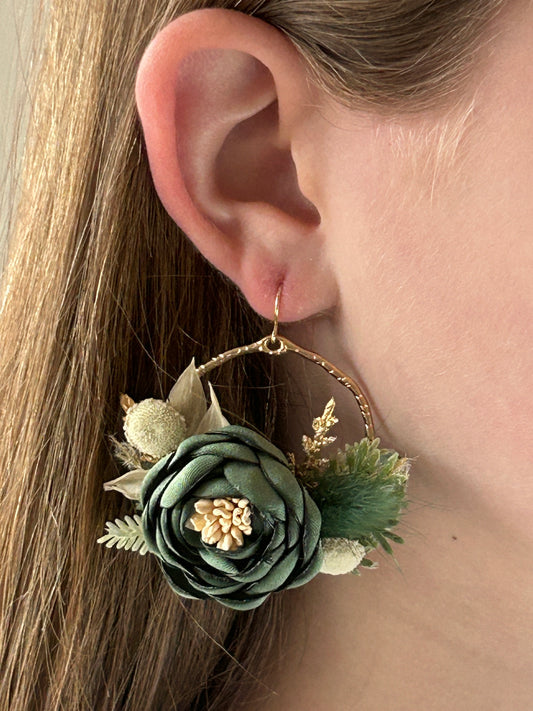 Green Ranunculus Botanical Arrangement